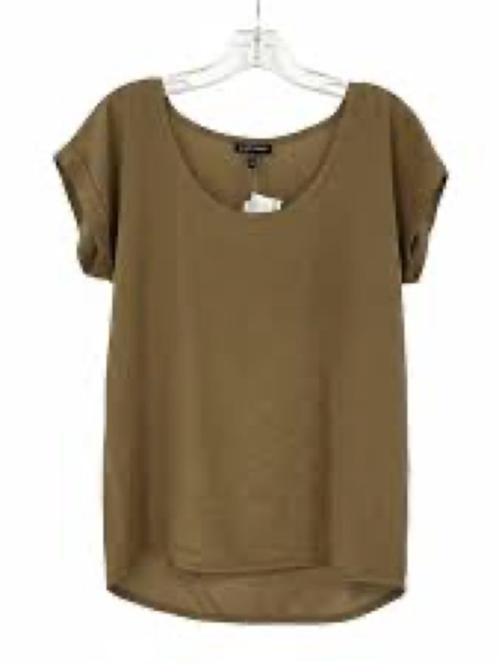 Eileen Fisher 100% Silk Light Olive Green Top